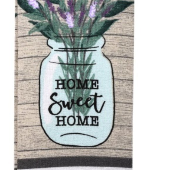 Kitchen Towels 6pc set, Home Sweet Home, Lavender - Picture 5 of 7